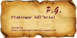 Plakinger Gábriel névjegykártya